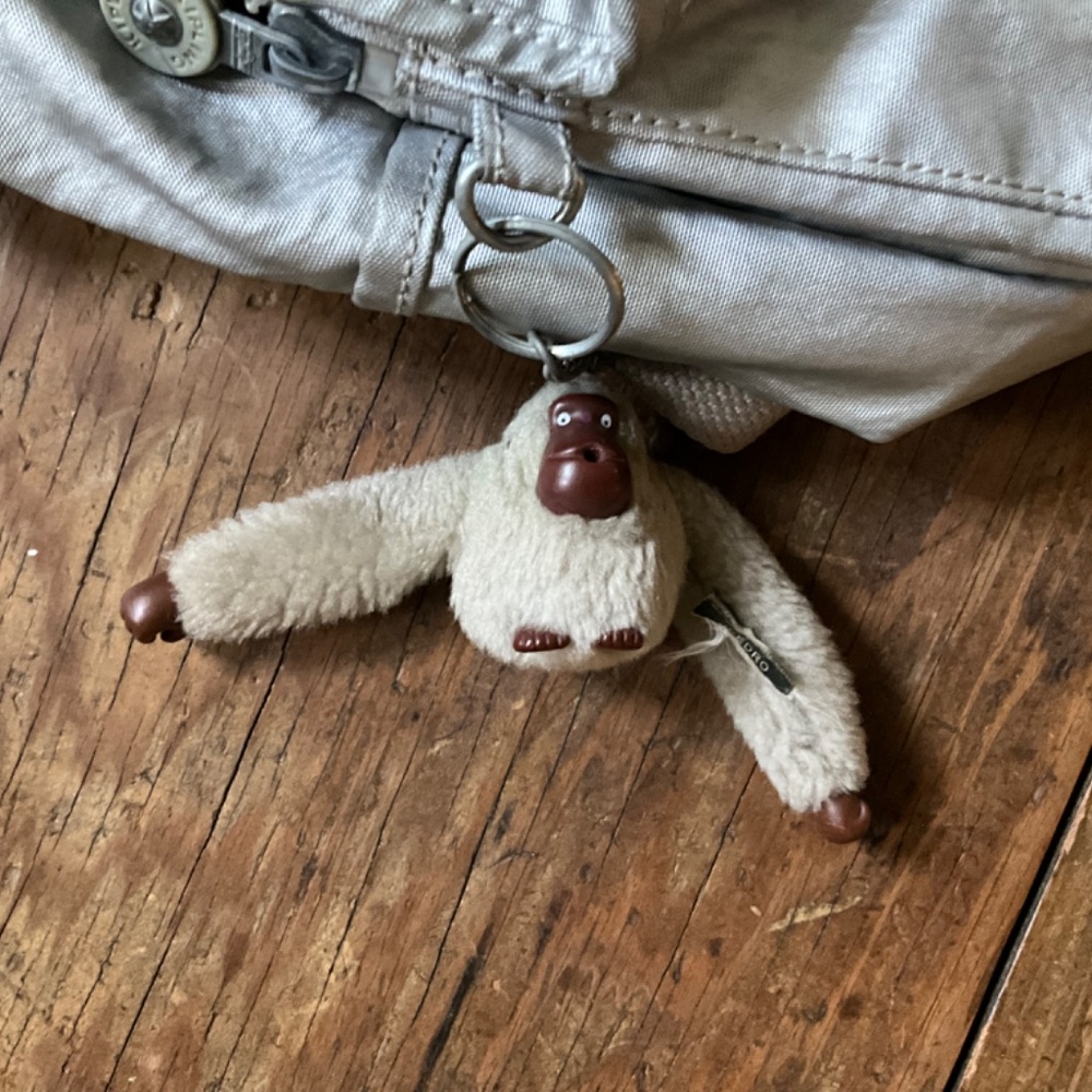 Kipling Silver Mini Backpack W/ Monkey Keychain - image 2